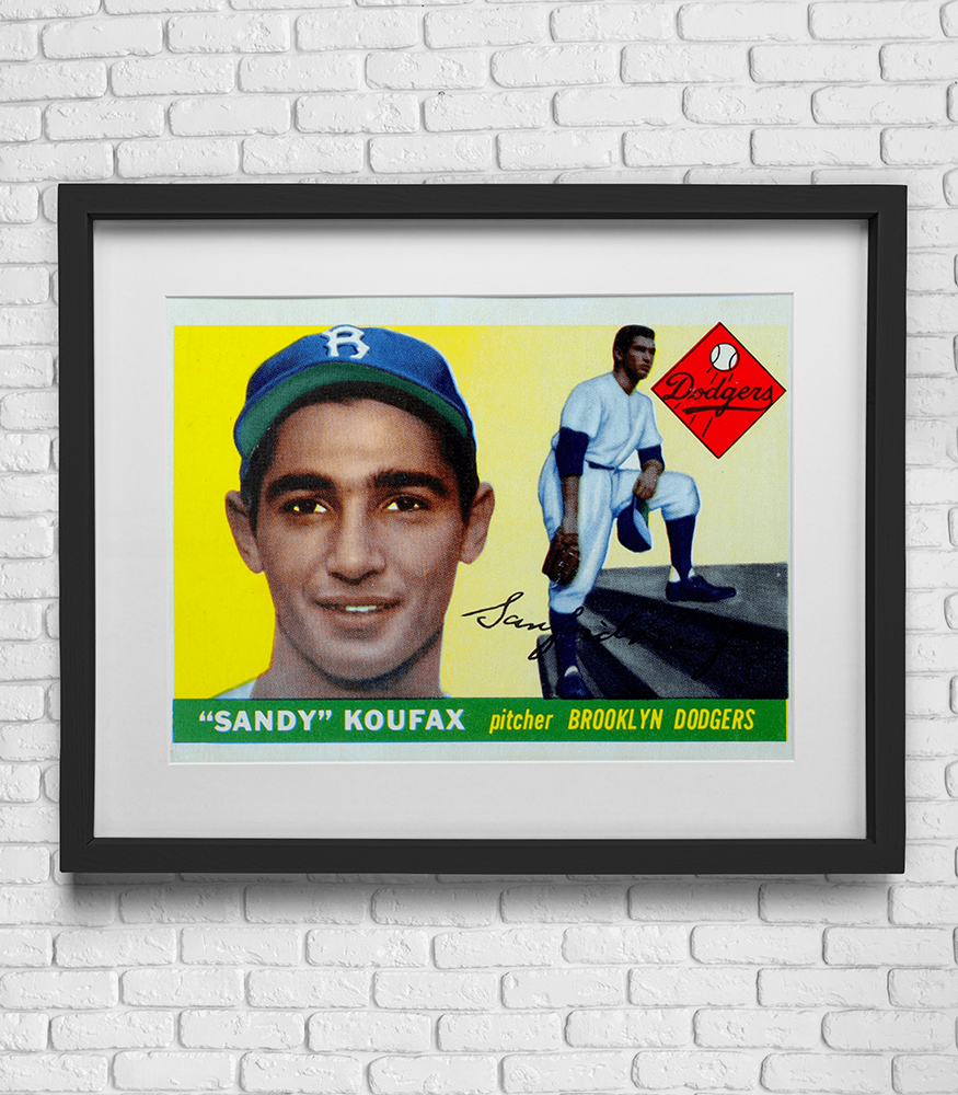 1955 Topps Sandy Koufax #123 RC Card Print - Brooklyn Dodgers