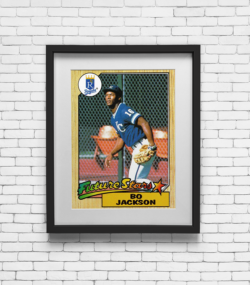 1986 Topps Bo Jackson #170 Future Stars Rookie Card Print - Kansas City Royals