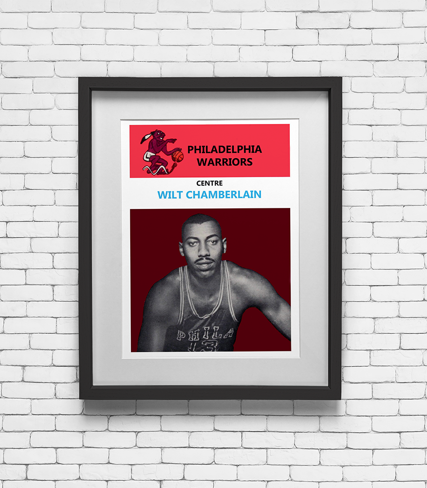 1961 Fleer Wilt Chamberlain #8 Card Print - Philadelphia Warriors