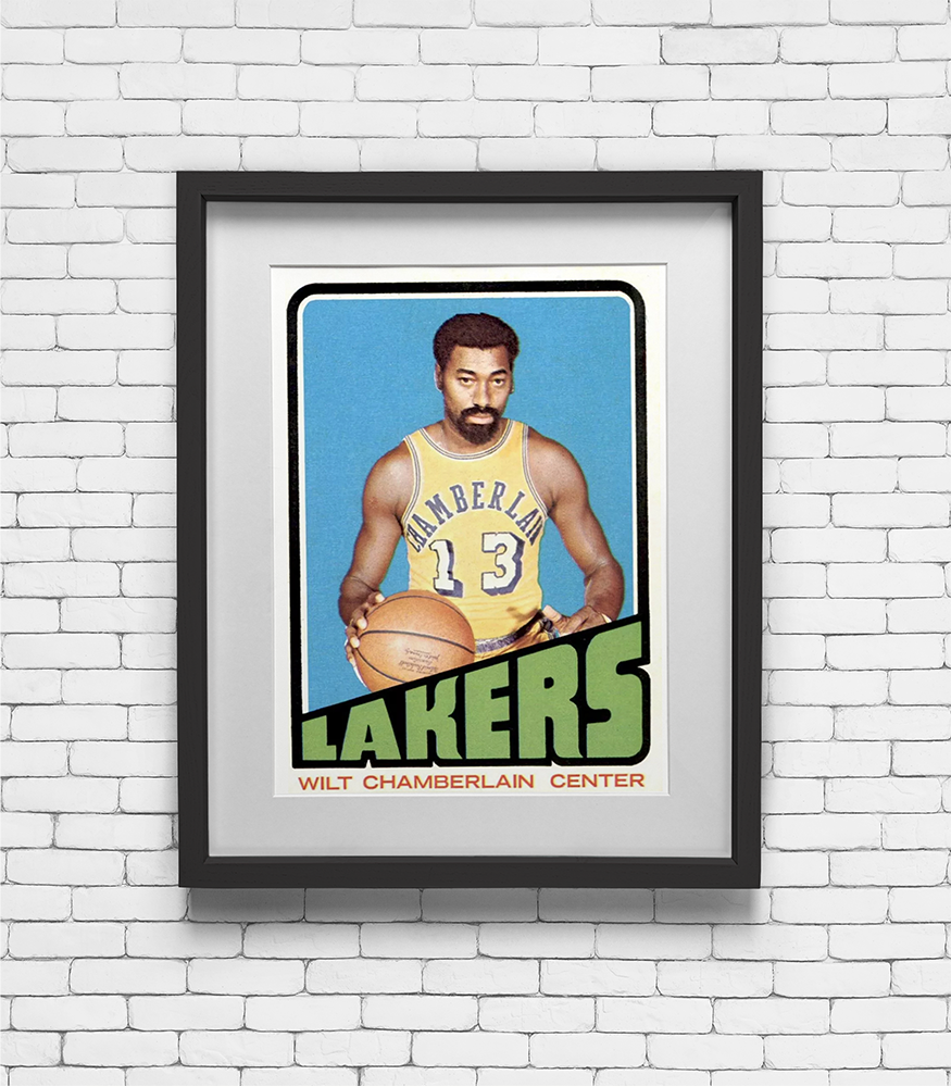 1972 Topps Wilt Chamberlain #1 Card Print - Los Angeles Lakers