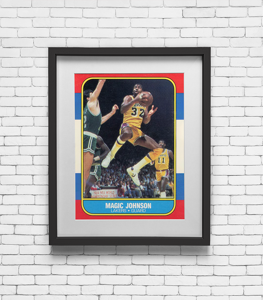 1986 Fleer Magic Johnson #53 Card Print - Los Angeles Lakers