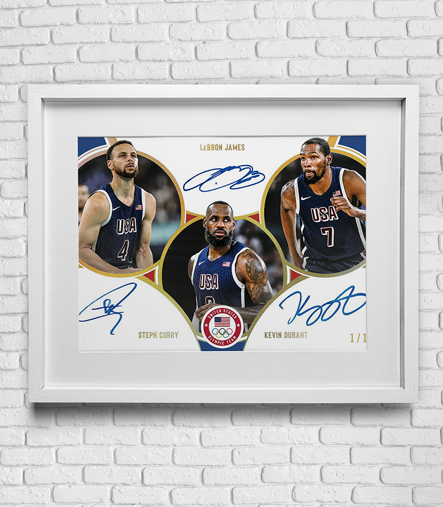 2024 Topps Olympics Triple Auto Stephen Curry, Lebron James, Kevin Durant - USA