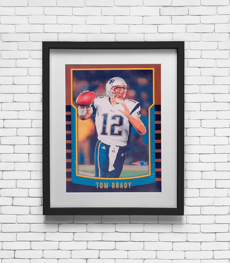 2000 Bowman Tom Brady #236 RC Football Card Print - New England Patriots