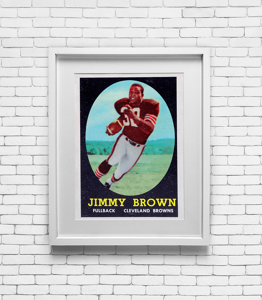 1958 Topps Jim Brown #62 Rookie Card Print - Cleveland Browns