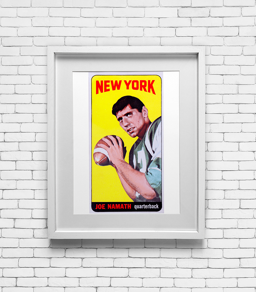 1965 Topps Joe Namath #122 Rookie Card Print - New York Jets