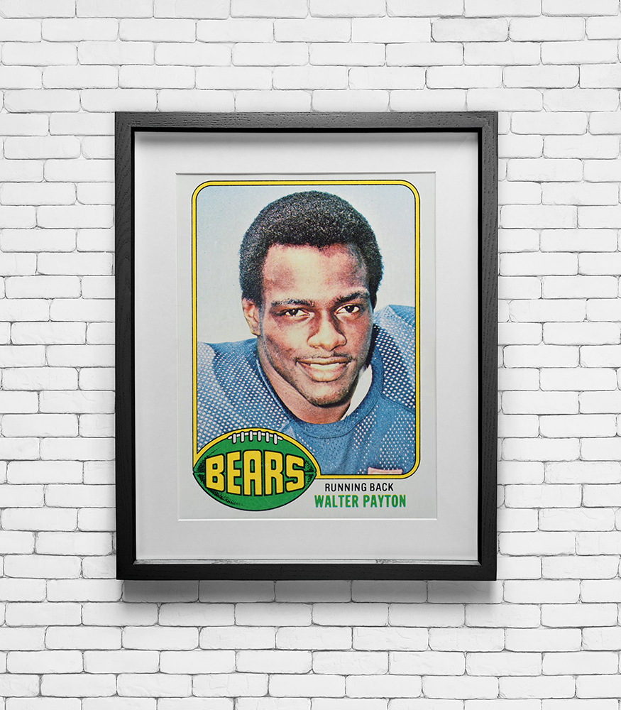 1976 Topps Walter Peyton #148 Rookie Card Print - Chicago Bears