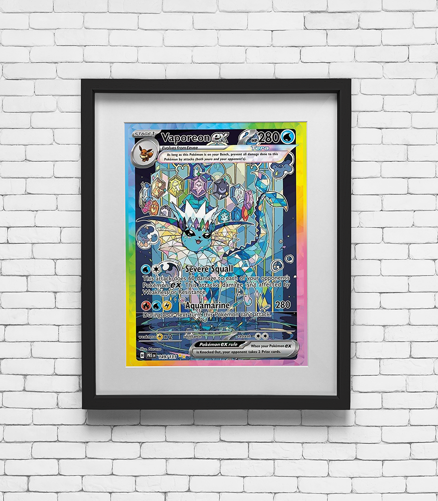 2024 Pokemon Vaporeon EX - Prismatic Evolutions Print