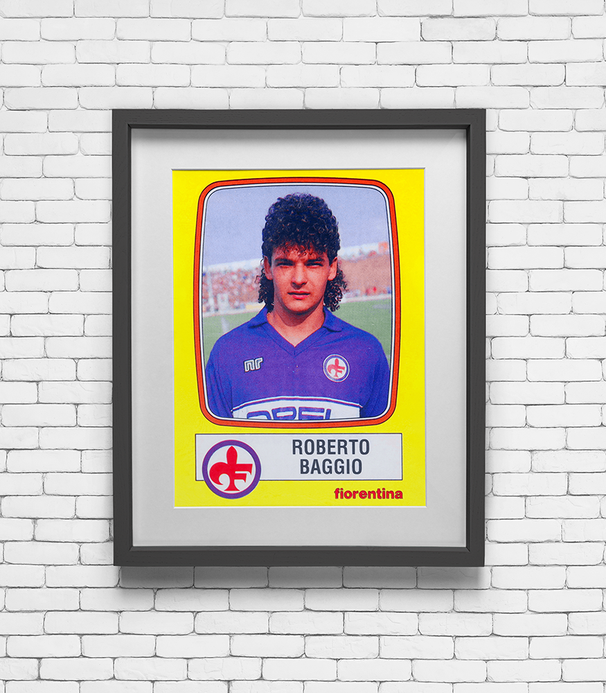 1985-86 Panini Calciatore Roberto Baggio #93 Card Print - Fiorentina
